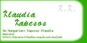 klaudia kapcsos business card